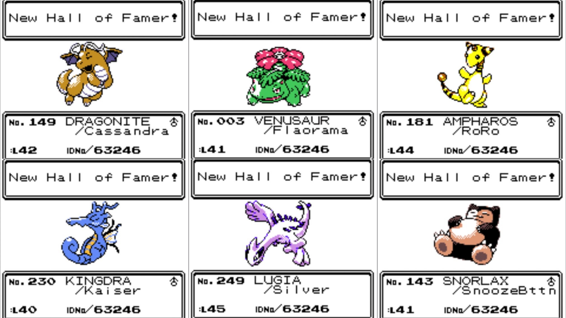 Pokemon Crystal - Randomizer Nuzlocke: Hall Of Fame Team : r/nuzlocke